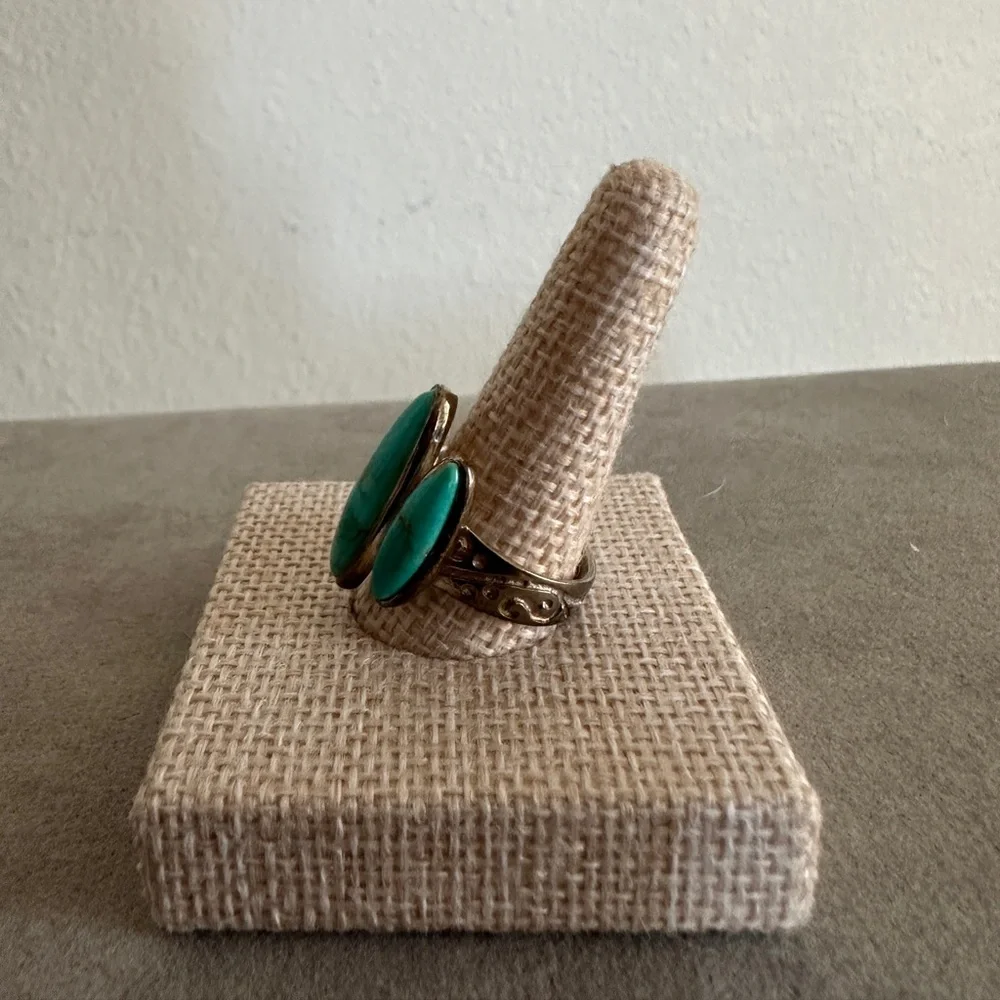 Elegant Turquoise 3 Stone Ring in Sterling Silver by Jay King - Picture 4 of 8